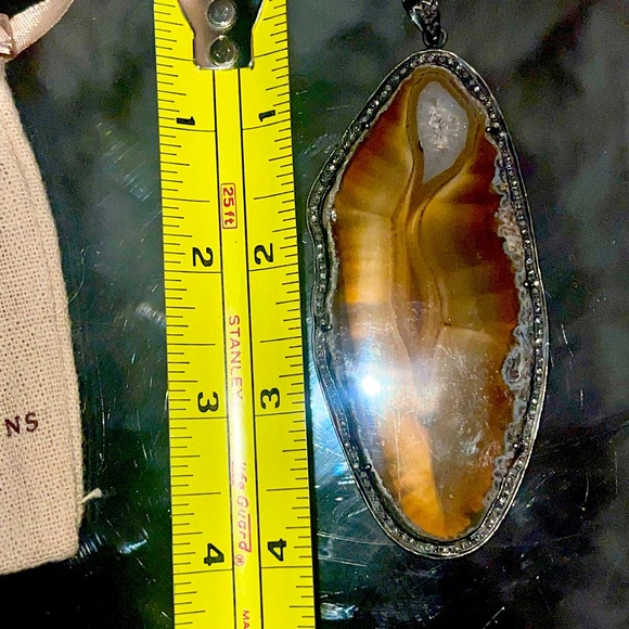 S.Carter Designs Diamond Agate Slice Pendant - Picture 4 of 4